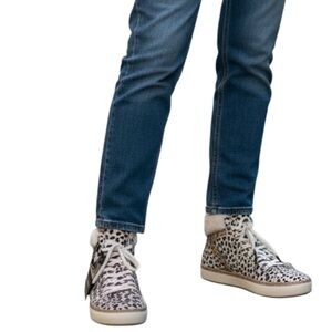 NIB Montelliana 1965 Sandy High Top Sneaker Boots Cow Spot Calf Fur Size 8